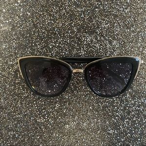 Gold Trimmed Black Sunglasses